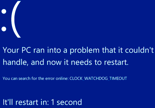 clock watchdog timeout windows 10